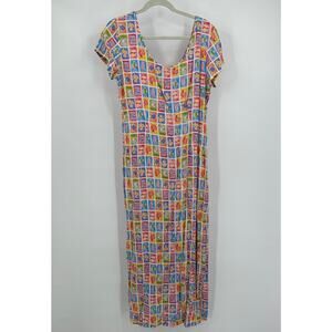 Weekend Traffic Womens‎ Size XL Fish Print Maxi Dress Y2K Graphic Pop Art